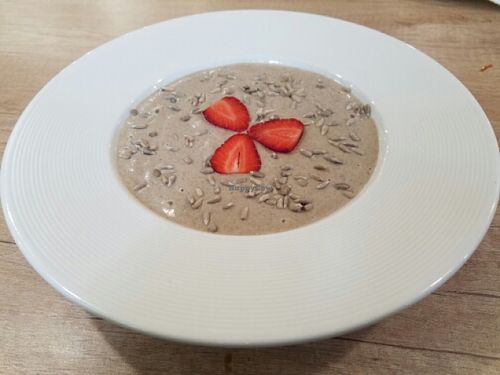 Flax seed breakfast at BIOrganic Raw Cafe in Chisinau