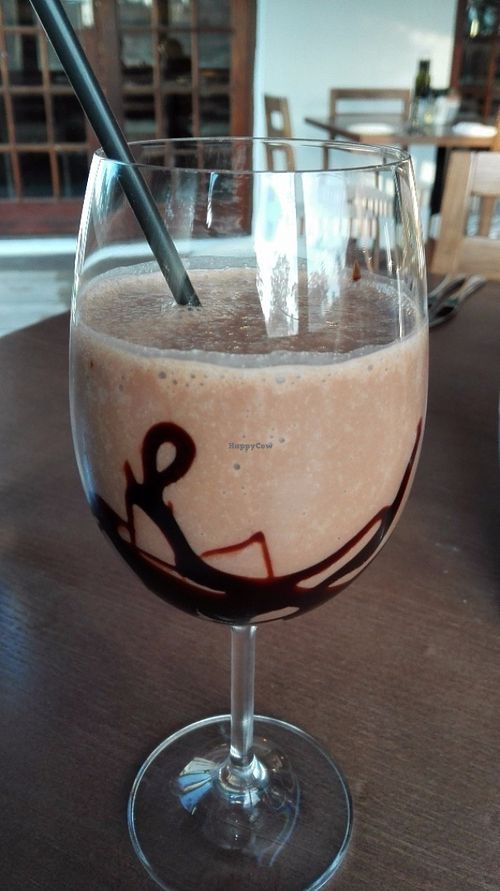 Delicious vegan chocolate milkshake at Nomad Restaurant in Western Cape