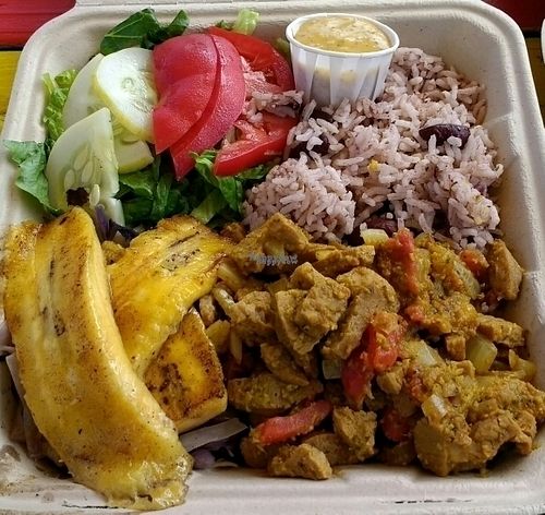 Vegan Curried Soya Chunks  at Simmer Down Caribbean Cafe - Food Trailer in Arcata