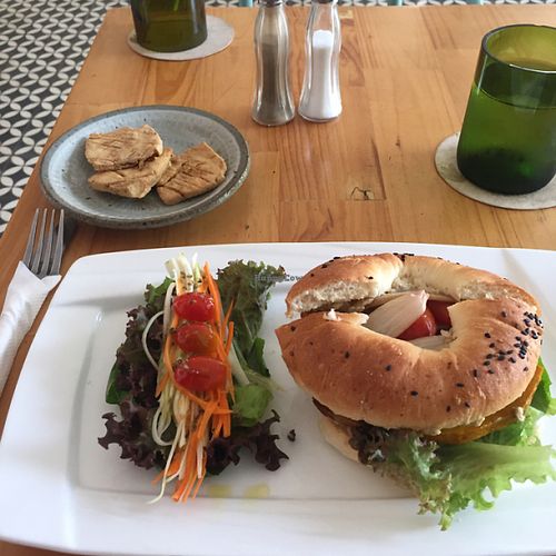 vegan veggie sandwich with side of tofu  at ARTillery in Siem Reap