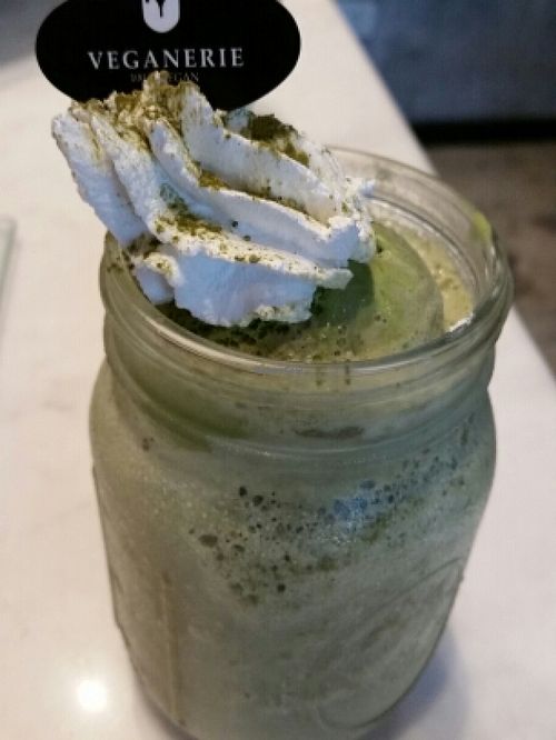 matcha frappe at Veganerie Concept - Benjasiri Park in Bangkok