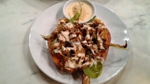 Sweet potato with filling at Veganerie Concept - Benjasiri Park in Bangkok