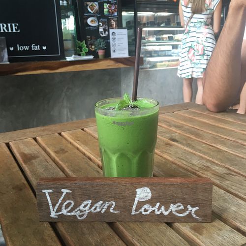 green smoothie  at Veganerie Concept - Benjasiri Park in Bangkok