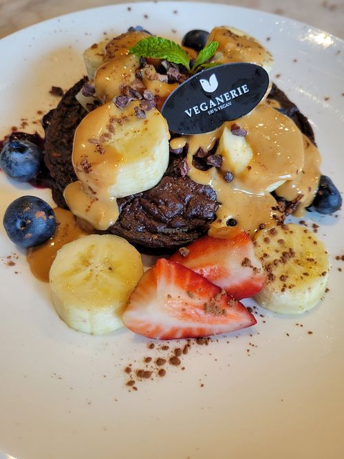 Protein pancakes - tasted good, but kinda small and weird looking pancakes at Veganerie Concept - Benjasiri Park in Bangkok