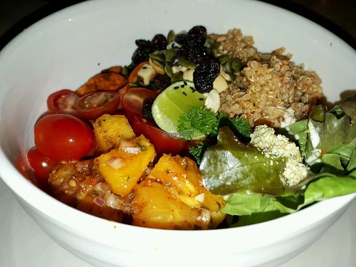 Sweet Potato Quinoa Bowl at Veganerie Concept - Benjasiri Park in Bangkok