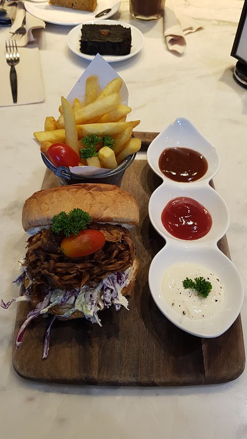 BBQ burger at Veganerie Concept - Benjasiri Park in Bangkok
