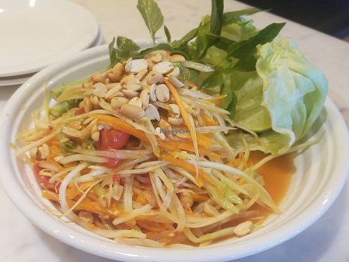 Papaya salad at Veganerie Concept - Benjasiri Park in Bangkok