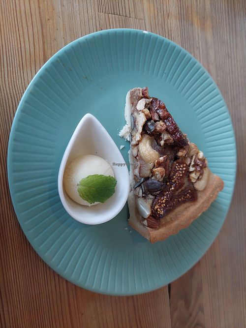 Fig and nuts cake at Musubi Cafe in Kyoto