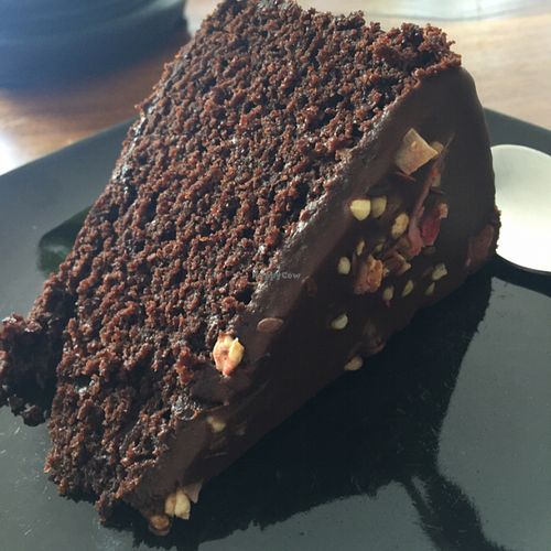 vegan chocolate coconut cake at Bamboo Flute in Coolangatta