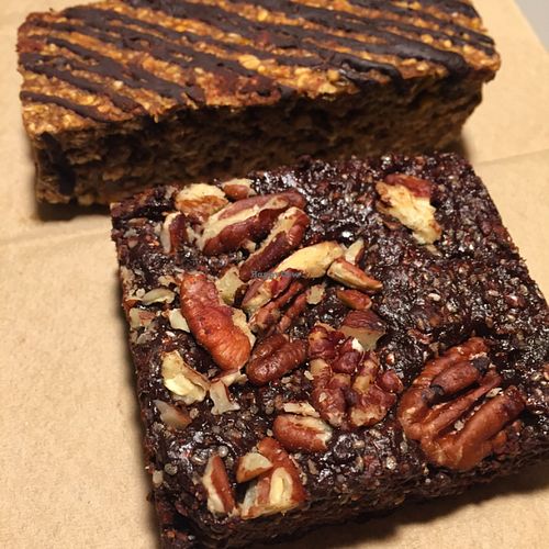 pecan brownie and mango brownie  at Deliciously Ella - Seymour in London