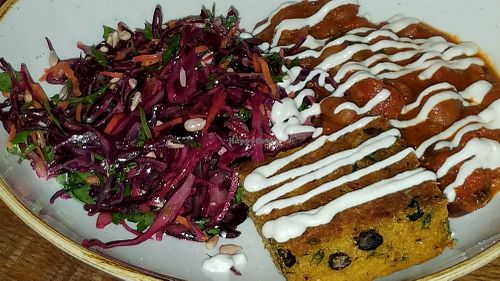 chili with corn bread at Deliciously Ella - Seymour in London