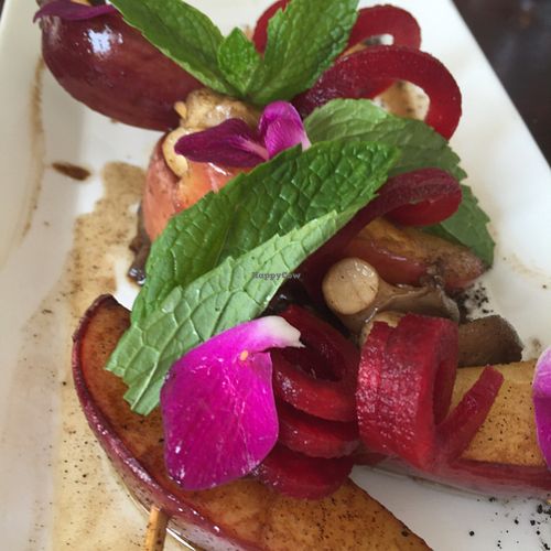 mushroom Apple skewers at Mother of Pearl in New York City