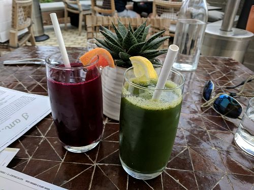 yummy fresh squeezed super food juices at Gratitude in Newport Beach