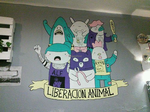 wall painting at La Estacion Vegana in Guadalajara