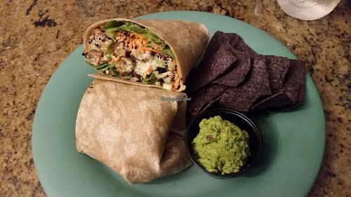 buffalo tempeh wrap at Dandelion Community Cafe in Orlando