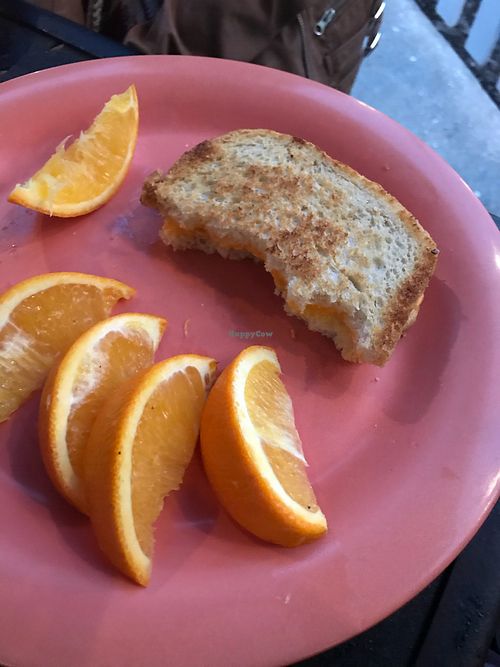 Kids grilled cheese with fruit  at Dandelion Community Cafe in Orlando