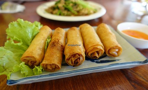 Spring rolls at Battambang Vegetarian Food in Battambang