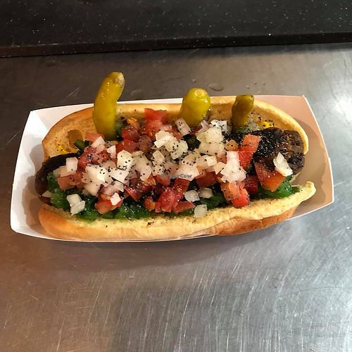 vegan Chicago dog at Good Dog in Chattanooga