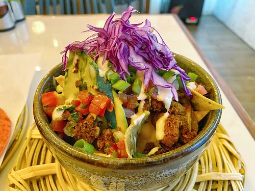 Half portion nachos    at La Pitahaya Vegana in Mexico City