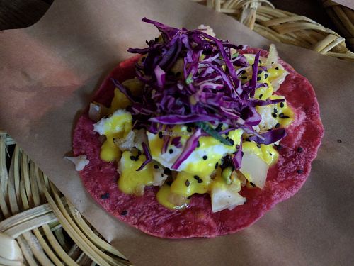 Taco at La Pitahaya Vegana in Mexico City