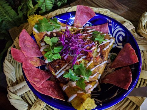 Taco at La Pitahaya Vegana in Mexico City