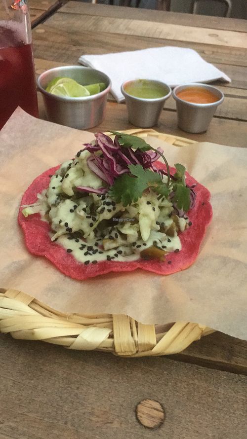 Cauliflower taco at La Pitahaya Vegana in Mexico City