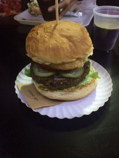 Vegan burger. at Veganosp in Sao Paulo