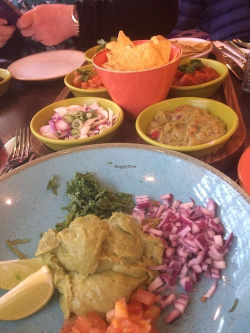 Taco sharing plate, with extra guacamole at Las Iguanas - Chinese Quarter in Birmingham