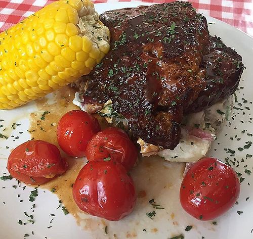 Amazing sticky ribs - all vegan!  at Cafe Van Gogh in South West London