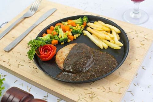 steak at Cheerful Cafe in 