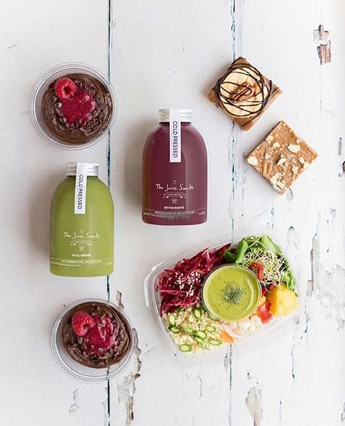 Juices, sweet treats, Detox salad at The Juice Smith in Cobham