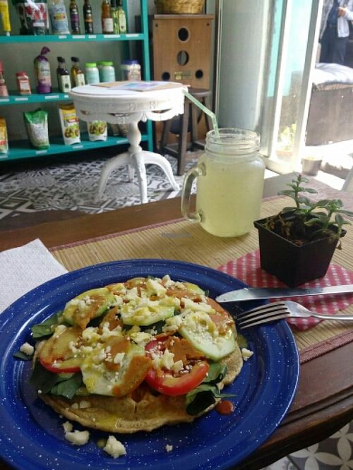 Savory waffle - Yes please!  at Vegamo Centro in Mexico City