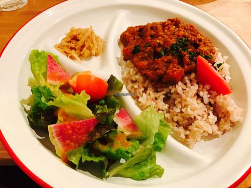 Veggie curry set  at Solum Cafe in Kyoto