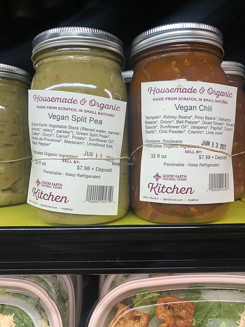 Soups in jars!   at Good Earth Natural Foods in Mill Valley