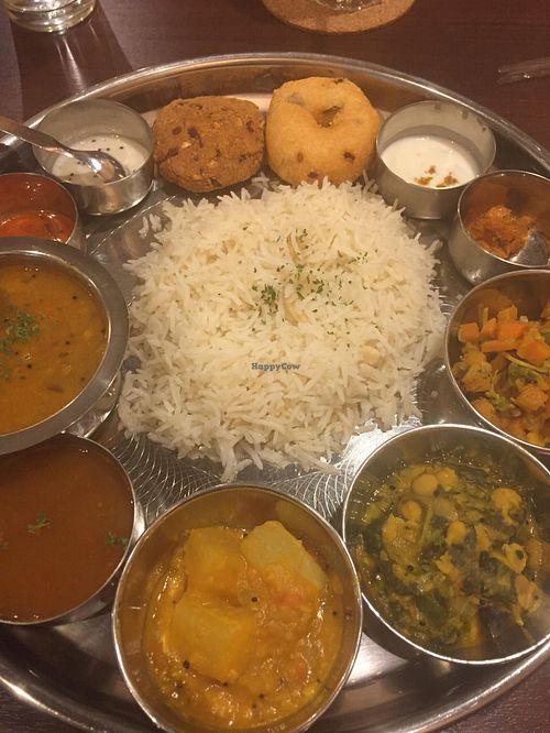 Vegetarian southern Indian thali at Nantala in Osaka