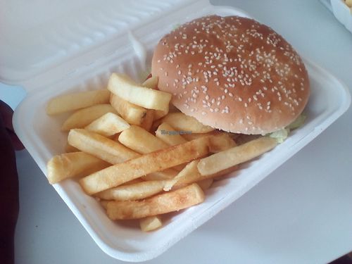 Feed the Earthlings - burger and chips at Feed The Earthlings in Burleigh Waters