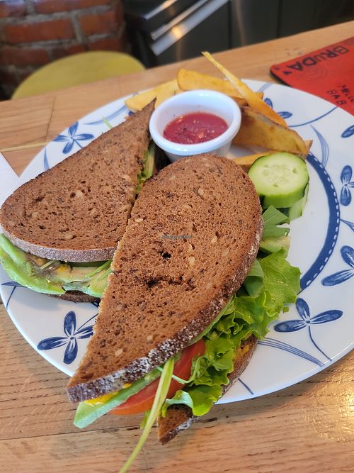 Avocado sandwich at Dit e Nat in Pristina