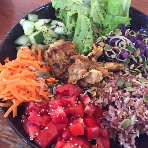 buddah bowl at Plernpai Vegetarian Cafe in Mae Hong Son
