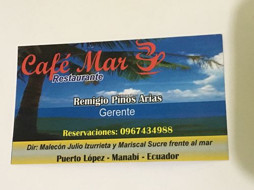 address at Cafe Mar in Puerto Lopez