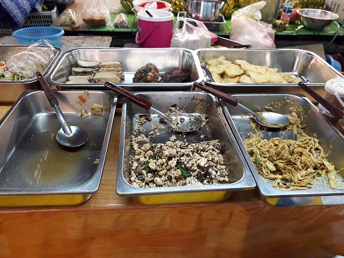 Laab and other dishes at Happy Mushroom - Food Stall in Chiang Mai