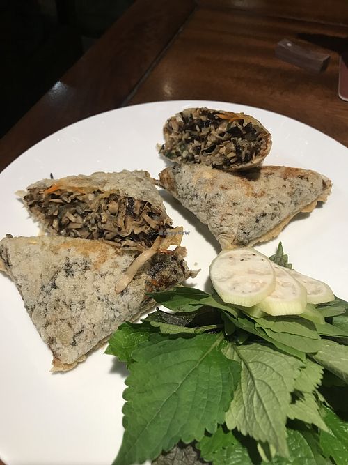 Tasty triangles vegan at Hum Vegetarian - District 1 in Ho Chi Minh City