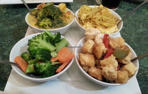 entrée course (1) of the 3 course vegetarian meal, curry noodles, etc. at Indo in Keego Harbor