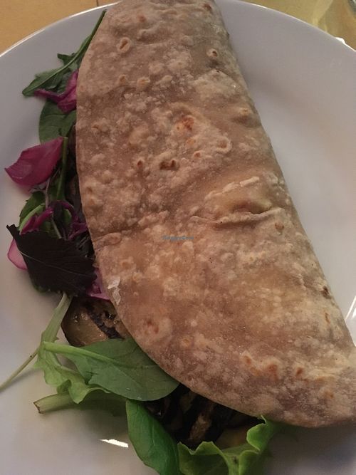 Hummus and grilled vegetable burrito at Affini in Turin