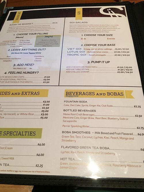 More menu at Sprig and Sprout in Washington