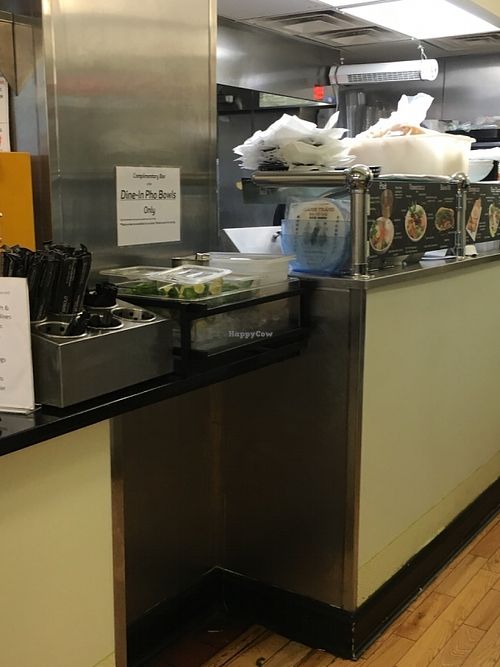 Counter area where food is made at Sprig and Sprout in Washington