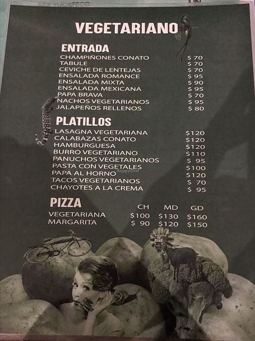 Vegetarian menu at Conato 1910 in Valladolid