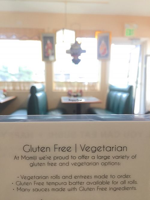 menu note at Momiji in North Bend