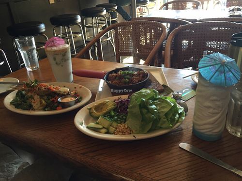 Tempeh Kabob & Sweet Pineapple Soy Curl Sizzling Lettuce Wrap.  at No Bones Beach Club in Seattle
