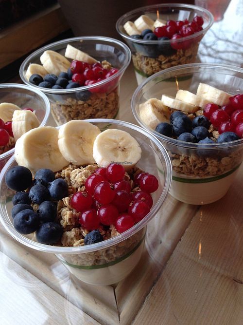 vegan granola bowl at Hyde Park Book Club in Leeds