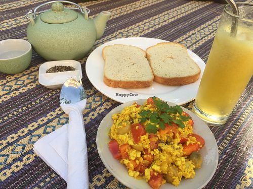 Scramble tofu and veggies  at Nomad Cafe in Hoi An
